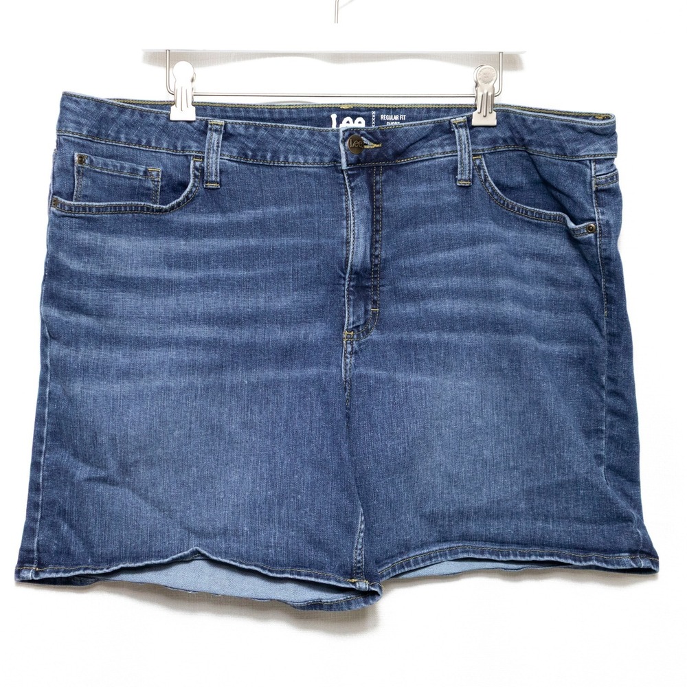Lee Denim Shorts 20 Medium Regular Fit Mid Rise Blue Jean Plus Casual Everyday
